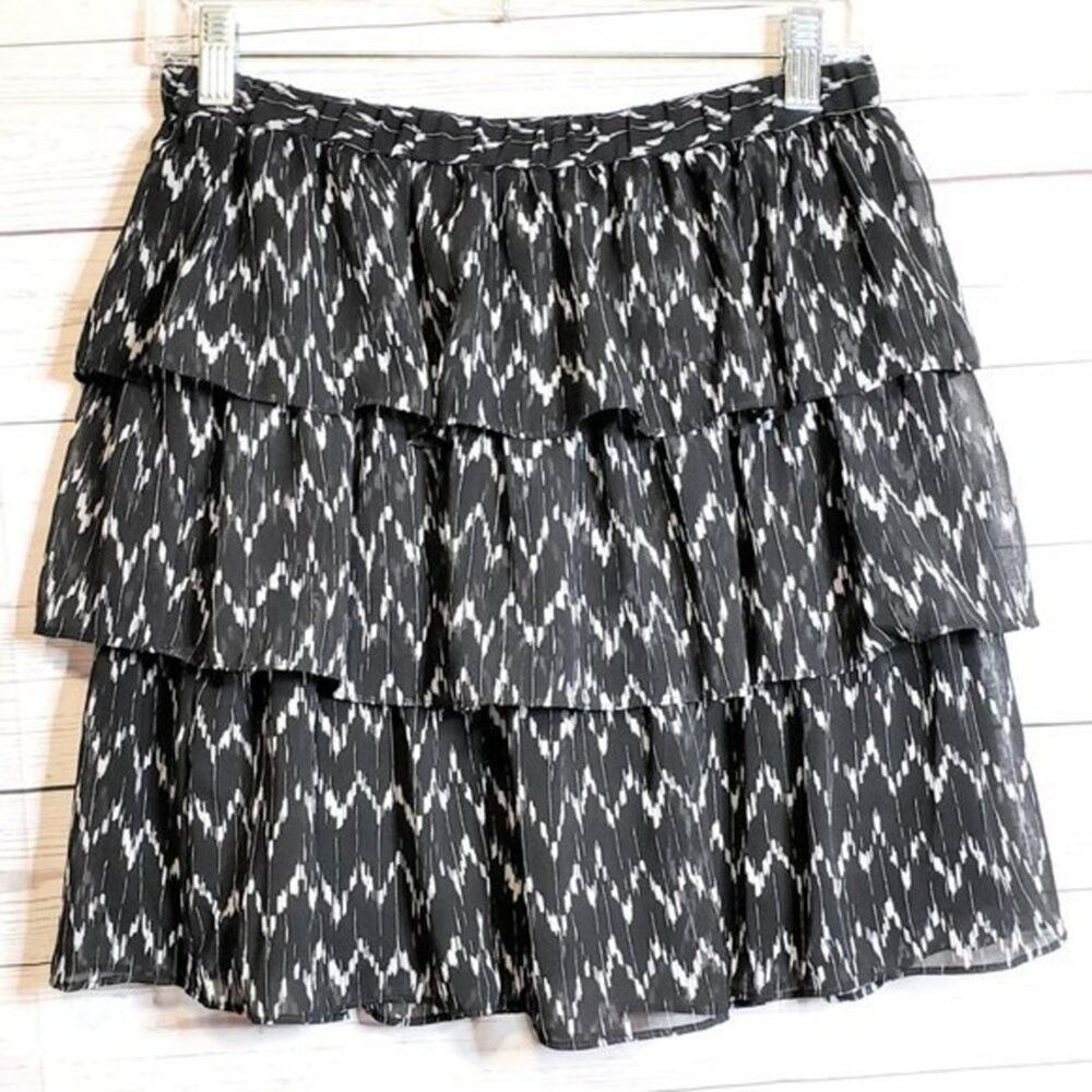 Gap Zig Zag Layered Lined Skater Skirt S